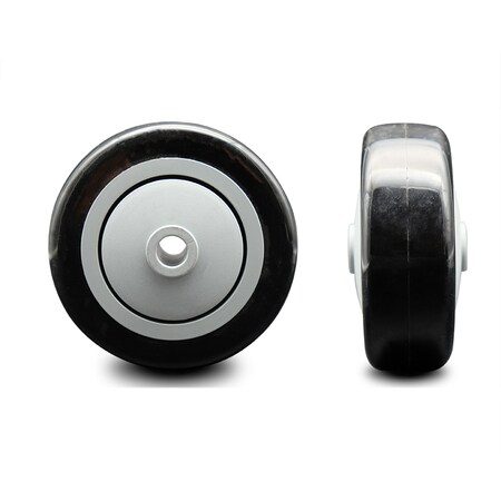 Service Caster SCC - 3.5" Black Poly on Polyolefin Wheel Only - 3/8" Bore - 300 lbs Capacity SCC-PPUB3514-BLK